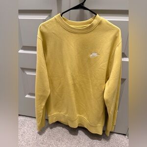 Nike Men's Bright Yellow Crewneck Sweater